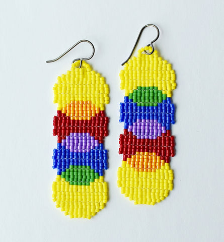 color connect earrings - primary yellow