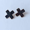 cross stitch earrings - black