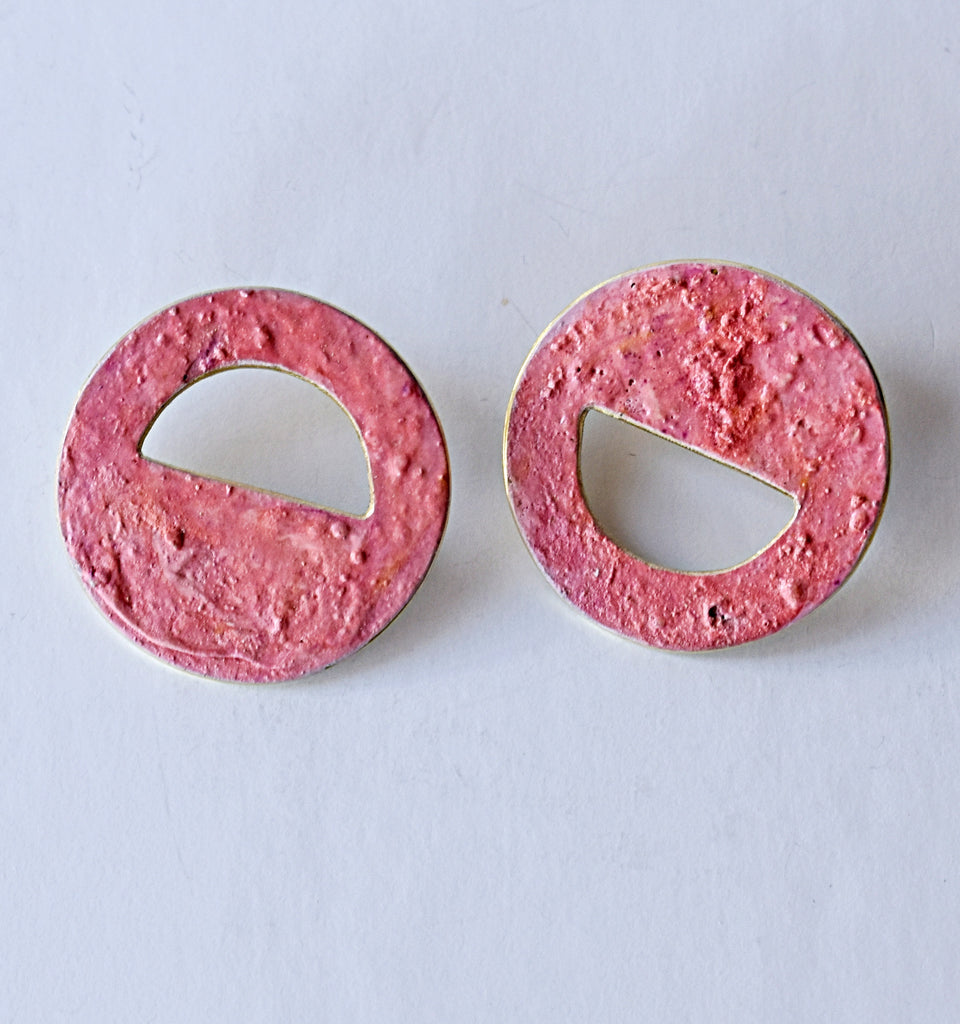 eclipse earrings - pink