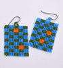 Checkerboard Earrings - Blue and green