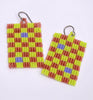 Checkerboard Earrings - Lime and brown