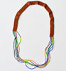 flat and strands necklace - brown