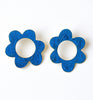 flora earrings - bright blue