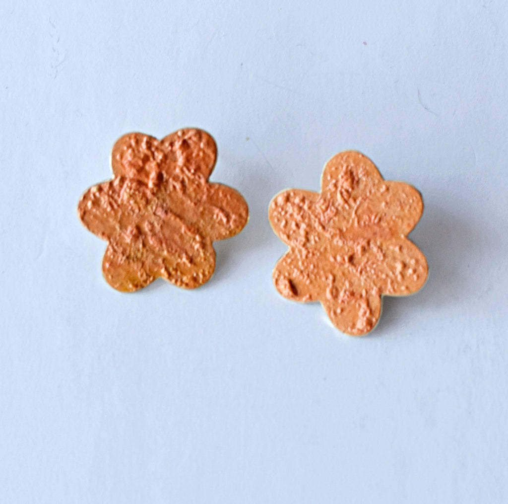 flora bud earrings - orange