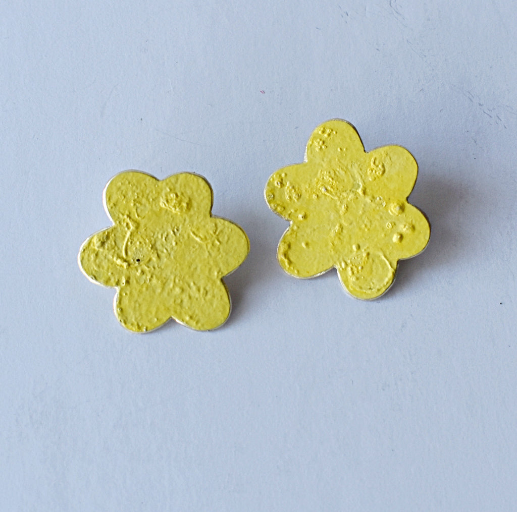 flora bud earrings - yellow