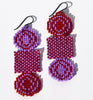 focus earrings - red, purple