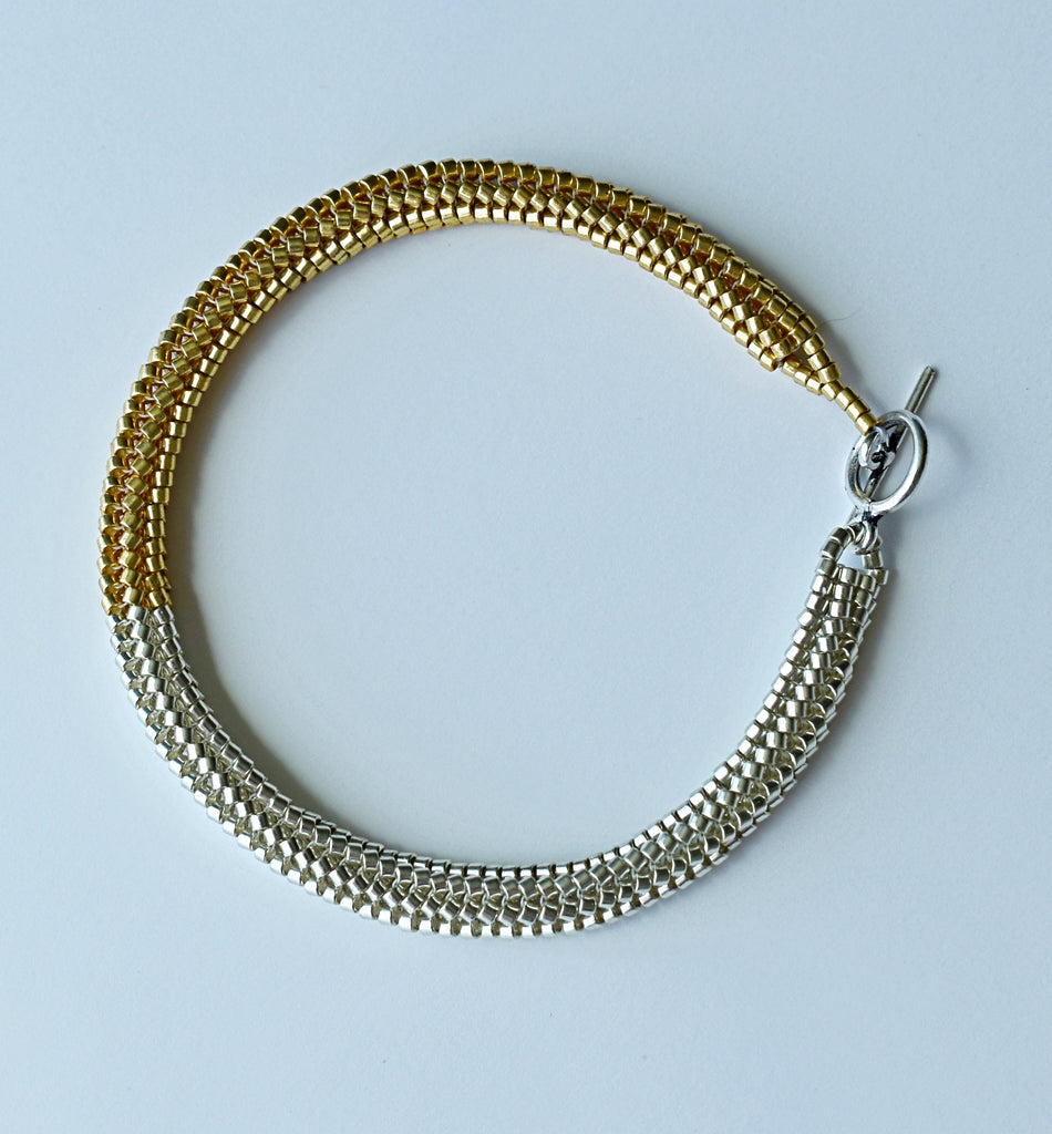 duo rope bracelet - gold, silver