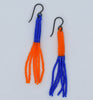 lure earrings - blue, orange