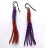 lure earrings - purple, brown