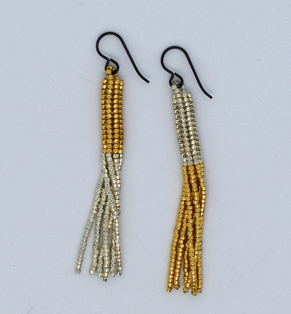 lure earrings - gold, silver