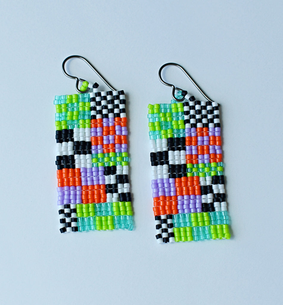 mini Memphis earrings - neon