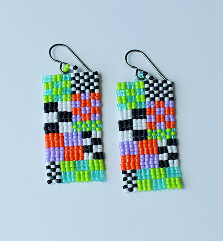 mini Memphis earrings - neon