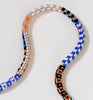mixed checker long rope - white, black, blue, soft pink, copper