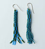 mixed pattern earrings - blue, green