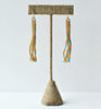 mixed pattern earrings - orange, aqua