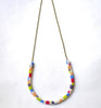 Colorblock chain necklace - white, lime, fuchsia, tan, periwinkle
