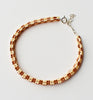 narrow check rope bracelet - copper, creme