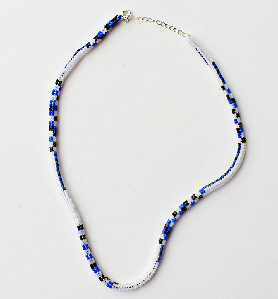 narrow check necklace - frost
