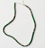 narrow check necklace - green