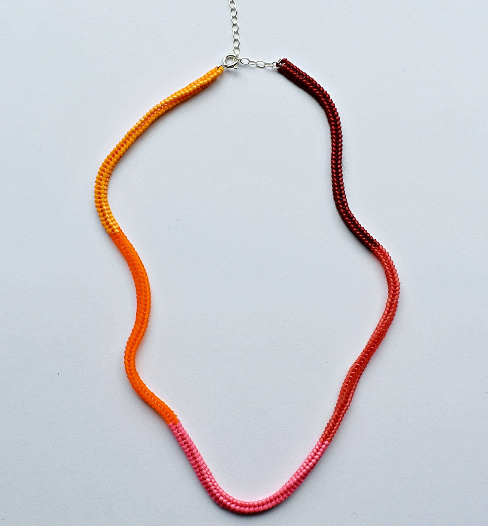 narrow ombre necklace - warm