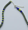 narrow patterns necklace - indigo and lime