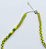 narrow patterns necklace - yellow and green *