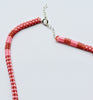 narrow patterns necklace - maroon and pink