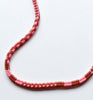 narrow patterns necklace - maroon and pink