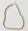 narrow patterns necklace - orange and aqua