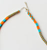narrow patterns necklace - orange and aqua