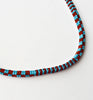 narrow patterns necklace - red and turquoise *