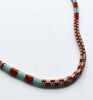 narrow patterns necklace - seafoam and chocolate