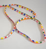 Narrow ribbon necklace - rainbow checks