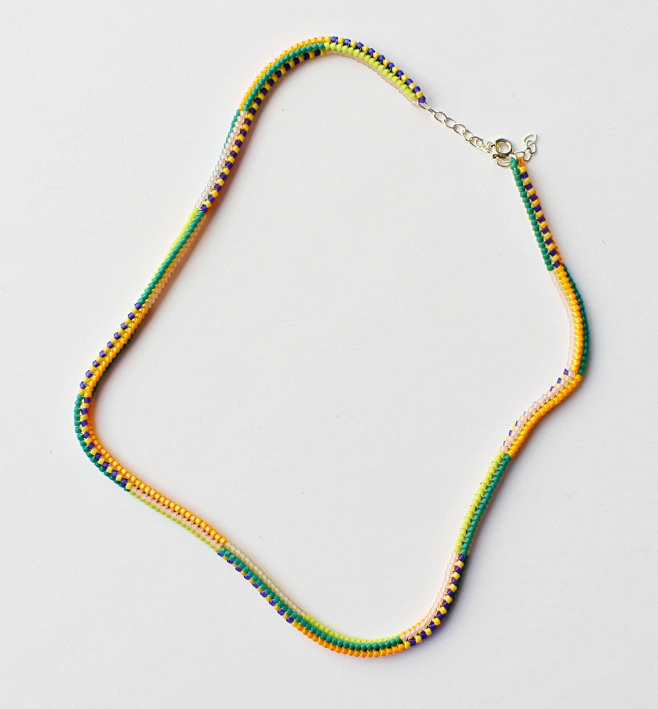 narrow stripes necklace - green