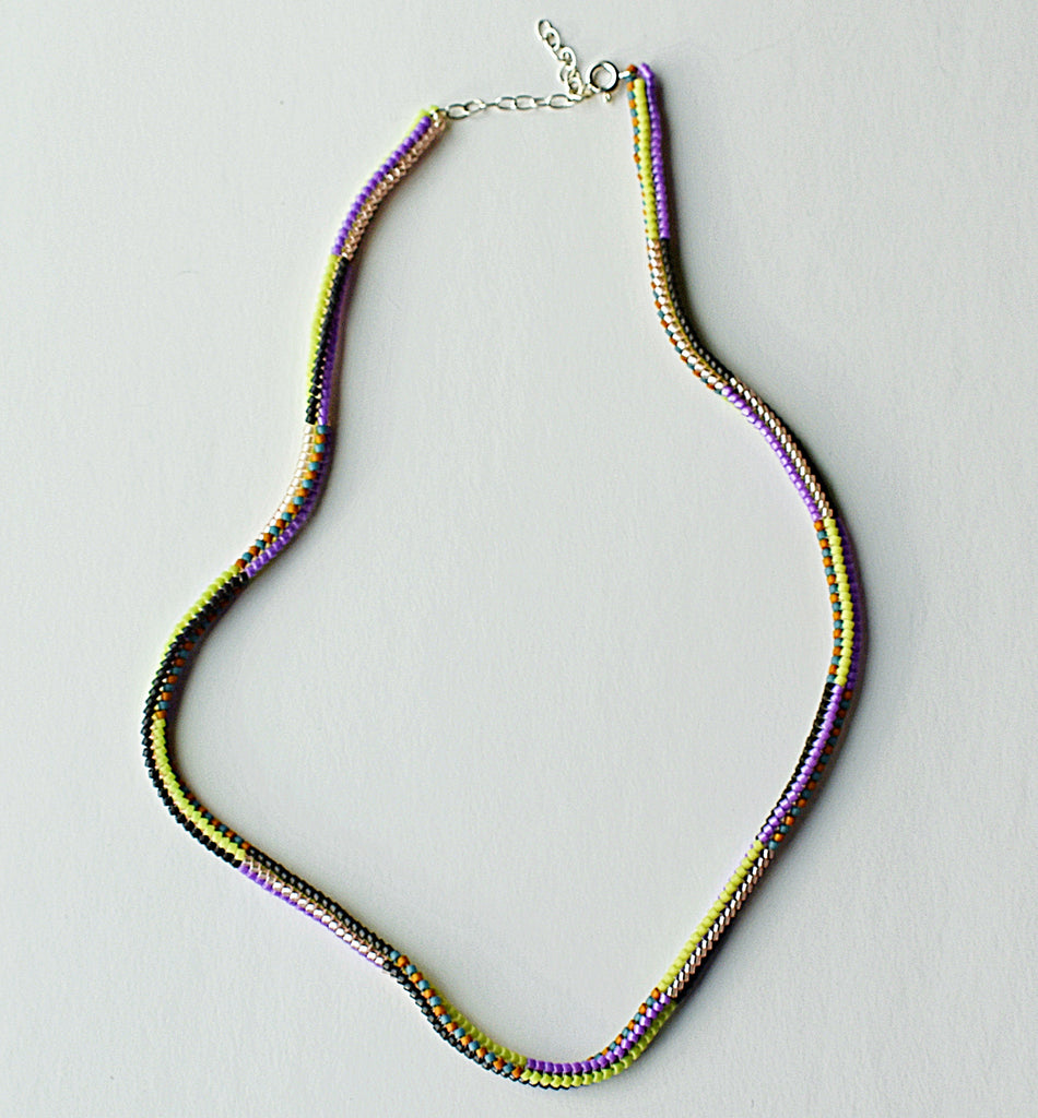 narrow stripes necklace - pop