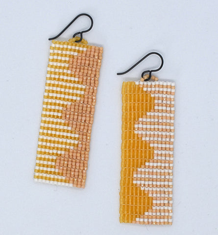 riverbend earrings - tan, yellow