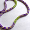 Mixed pattern long rope - creme, lime, purple