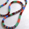 Striped long rope - currant, periwinkle, coral, ceylon
