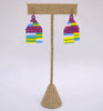 Small Chaotic Stripe Earrings - Bold primary