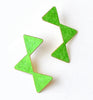 spark earrings - lime green