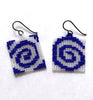 spiral earrings - frost, blue