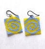 spiral earrings - yellow, blue
