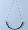 mixed pattern chain necklace - green, blue