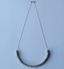 mixed pattern chain necklace - grey, creme