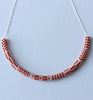mixed pattern chain necklace - pink, brown