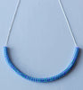 mixed pattern chain necklace - purple, aqua