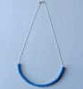 mixed pattern chain necklace - purple, aqua