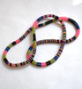 Stripe long rope - navy, olive, black, pink