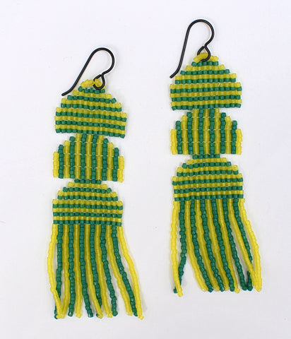 semi stripes earrings - yellow, green
