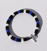 colorblock rope bracelet - black, white, blue